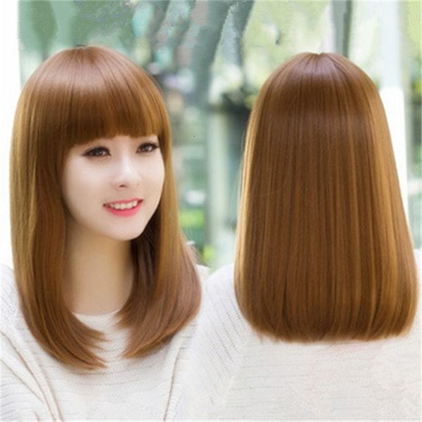 female air princess full wig women's set with bangs medium length straight micro curl short hair, Black
female air princess full wig women's set with bangs medium length straight micro curl short hair, Black