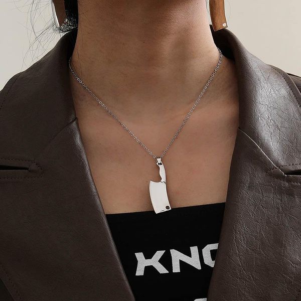 punk creative kitchen knife blade pendant necklace for women vintage fashion geometric clavicle necklaces jewelry gift, Silver
punk creative kitchen knife blade pendant necklace for women vintage fashion geometric clavicle necklaces jewelry gift, Silver