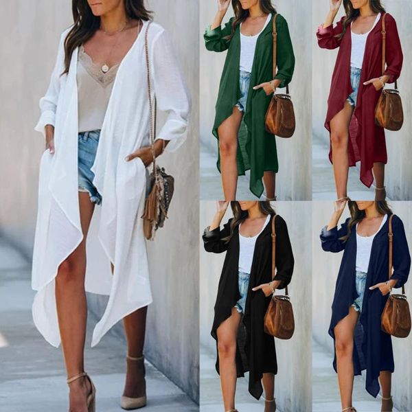 summer kimono cardigan womens solid ruffles irregular outerwear ladies long sleeve pockets sunscreen beach bikini cover ju6 women's swi, White;black
summer kimono cardigan womens solid ruffles irregular outerwear ladies long sleeve pockets sunscreen beach bikini cover ju6 women's swi, White;black