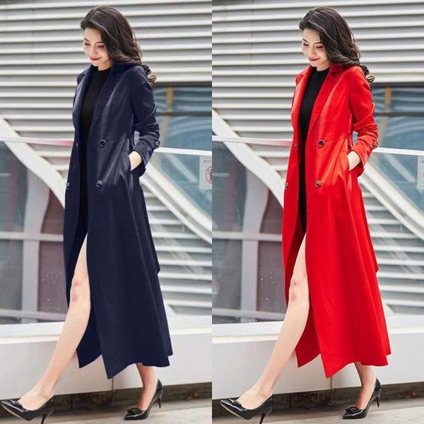 women's trench coats autumn fashion women coat long windbreaker trend female double-breasted slim outerwear mujers03, Tan;black
women's trench coats autumn fashion women coat long windbreaker trend female double-breasted slim outerwear mujers03, Tan;black