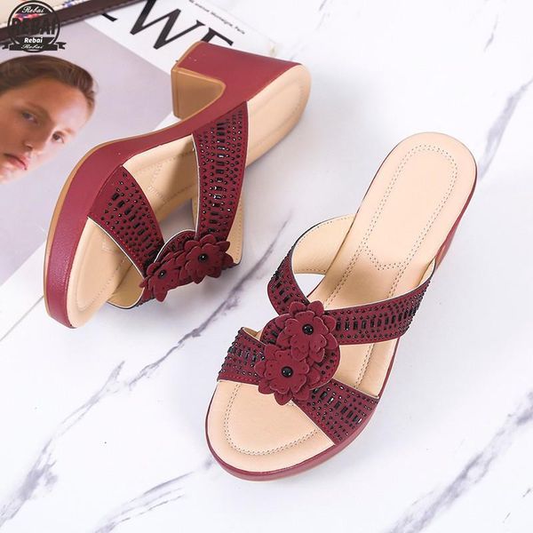 slippers summer casual women's fashion simple flower decoration retro wild classic open-toed elegant mature, Black
slippers summer casual women's fashion simple flower decoration retro wild classic open-toed elegant mature, Black