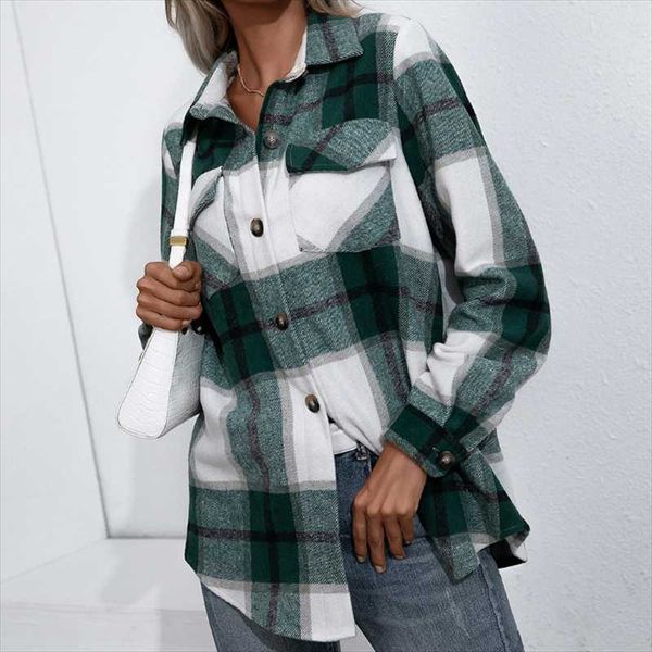 women's jackets vintage stylish pockets oversized plaid jacket coat women 2021 fashion lapel collar long sleeve loose outerwear chic, Black;brown
women's jackets vintage stylish pockets oversized plaid jacket coat women 2021 fashion lapel collar long sleeve loose outerwear chic, Black;brown