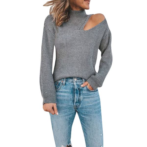 sweater women autumn long sleeve winter solid street wear off shoulder hollow out knitted sweaters, White;black
sweater women autumn long sleeve winter solid street wear off shoulder hollow out knitted sweaters, White;black