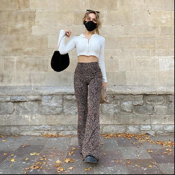 fashion trousers high waist drape women capris leopard print casual flare, Black;white
fashion trousers high waist drape women capris leopard print casual flare, Black;white