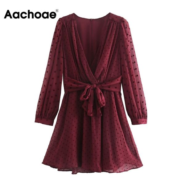 aachoae solid elegant dot embroidery dress autumn summer v neck casual chiffon mini dress long sleeve sashes pleated beach dress 210413, Black;gray
aachoae solid elegant dot embroidery dress autumn summer v neck casual chiffon mini dress long sleeve sashes pleated beach dress 210413, Black;gray