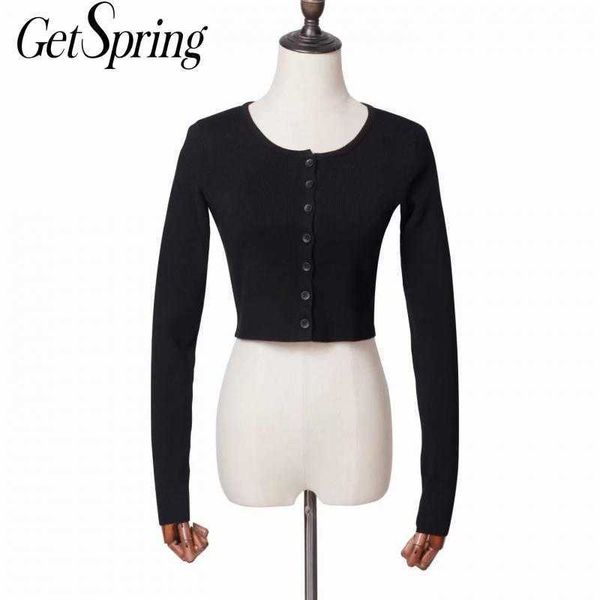 getspring women sweater o-neck short cardigan black white red vintage knit fashion 210601
getspring women sweater o-neck short cardigan black white red vintage knit fashion 210601