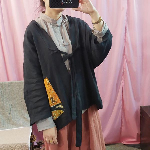 women's jackets women ramie spring summer nine sleeve retro patchwork outerwear ladies vintage loose coat female 2021 oat, Black;brown
women's jackets women ramie spring summer nine sleeve retro patchwork outerwear ladies vintage loose coat female 2021 oat, Black;brown