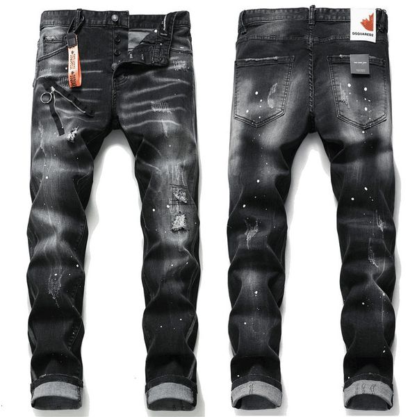 jeans trendy men's pants spring and summer stretch black perforated slim small straight, Blue
jeans trendy men's pants spring and summer stretch black perforated slim small straight, Blue