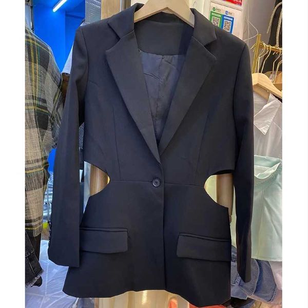 women white hollow out split joint blazer outerwear ladies fashion tide lapel long sleeve loose fit jacket coat women's suits & blazers, White;black
women white hollow out split joint blazer outerwear ladies fashion tide lapel long sleeve loose fit jacket coat women's suits & blazers, White;black