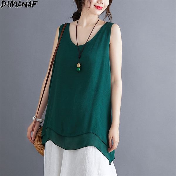 plus size women t-shirt chiffon linen sleeveless vest fake two piece o-neck shirt loose summer solid tees 210531, White
plus size women t-shirt chiffon linen sleeveless vest fake two piece o-neck shirt loose summer solid tees 210531, White