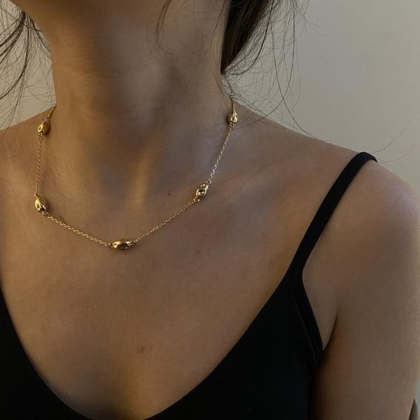 chokers water wave chain design glass golden geometric short women's necklace women, Golden;silver
chokers water wave chain design glass golden geometric short women's necklace women, Golden;silver