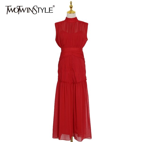 elegant ruched dress for women stand collar sleeveless high waist vintage hollow out dresses female fashion 210520, Black;gray
elegant ruched dress for women stand collar sleeveless high waist vintage hollow out dresses female fashion 210520, Black;gray