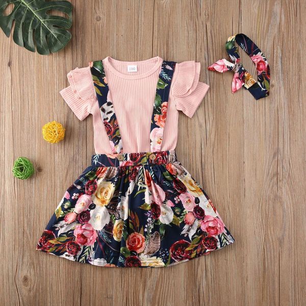 sweet kids baby girl 18m 5t clothes set pink short sleeve t shirt floral suspender skirts 3pcs outfits casual, White
sweet kids baby girl 18m 5t clothes set pink short sleeve t shirt floral suspender skirts 3pcs outfits casual, White