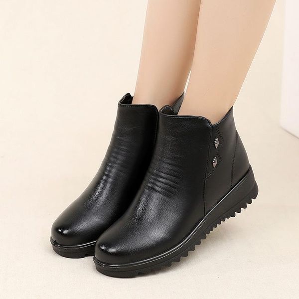 winter women shoes fashion soft leather flat ankle ladies boots mother casual comfortable non-slip outer snow, Black
winter women shoes fashion soft leather flat ankle ladies boots mother casual comfortable non-slip outer snow, Black