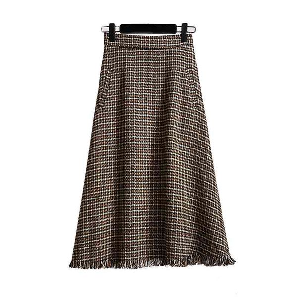 women brown elastic waist pocket midi skirt pleated tassel houndtooth winter autumn elegant think knitted casual s0180 210514, Black
women brown elastic waist pocket midi skirt pleated tassel houndtooth winter autumn elegant think knitted casual s0180 210514, Black