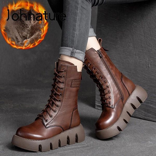 boots johnature warm winter women shoes genuine leather plush zip round toe wedges 2021 handmade lace-up platform, Black
boots johnature warm winter women shoes genuine leather plush zip round toe wedges 2021 handmade lace-up platform, Black