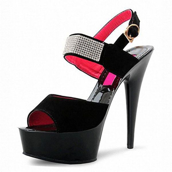 mclubgirl 15cm heels round head high-heeled rhinestone wristband with suede and thin heel waterproof platform lyp sandals, Black
mclubgirl 15cm heels round head high-heeled rhinestone wristband with suede and thin heel waterproof platform lyp sandals, Black