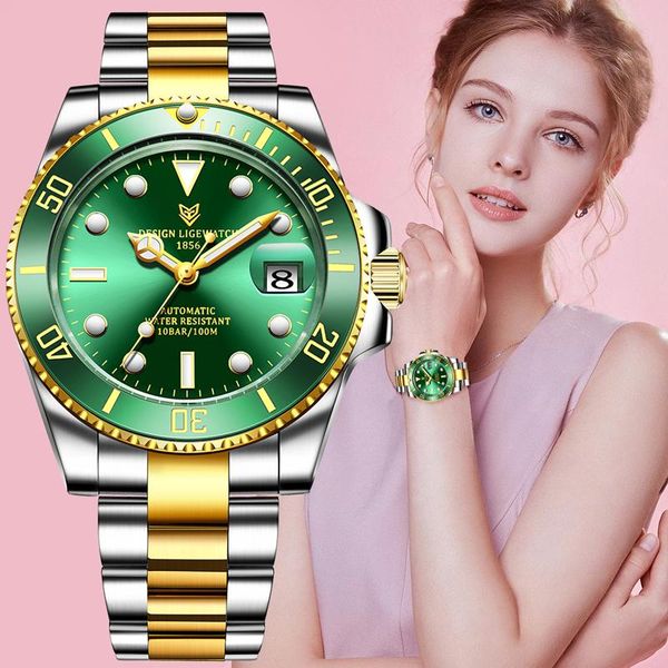 wristwatches lige women watches mechanical watch luxury bracelet wrist wristwatch elegant ladies automatic date clock relogio feminino, Slivery;brown
wristwatches lige women watches mechanical watch luxury bracelet wrist wristwatch elegant ladies automatic date clock relogio feminino, Slivery;brown