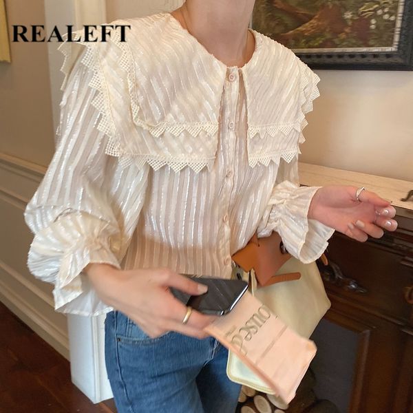 spring ruffles women's shirt female blouse turn-down collar long sleeve korean ol style chic blouses 210428, White
spring ruffles women's shirt female blouse turn-down collar long sleeve korean ol style chic blouses 210428, White