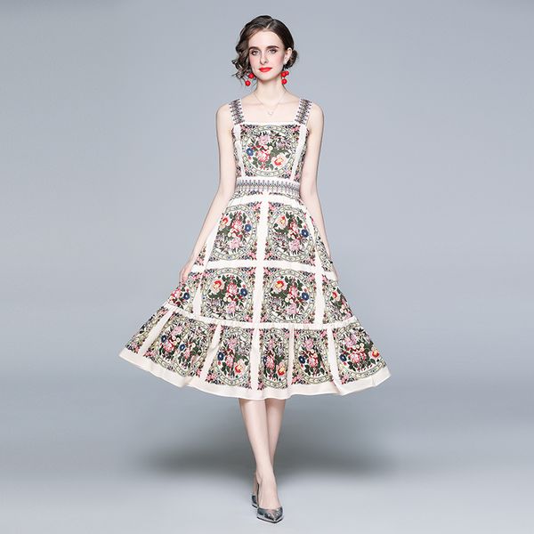suspender strap long floral dress 2022 summer runway designer luxury printed ladies sleeveless party prom dresses elegant slim women office, Black;gray
suspender strap long floral dress 2022 summer runway designer luxury printed ladies sleeveless party prom dresses elegant slim women office, Black;gray