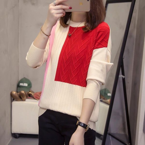 women's sweaters loose knitted pullover woman blouses winter clothing latest 2021 spring autumn korean vestidos female a6228, White;black
women's sweaters loose knitted pullover woman blouses winter clothing latest 2021 spring autumn korean vestidos female a6228, White;black