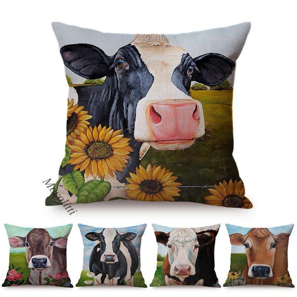 cushion/decorative pillow nordic farm cow garden chair cushion cover sunflower oil painting decoration sofa throw pillowcase square cushions
cushion/decorative pillow nordic farm cow garden chair cushion cover sunflower oil painting decoration sofa throw pillowcase square cushions