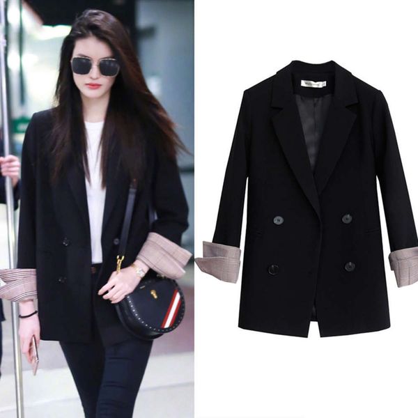 women's jackets coats spring blazer, korean casual black suit ou36, Black;brown
women's jackets coats spring blazer, korean casual black suit ou36, Black;brown