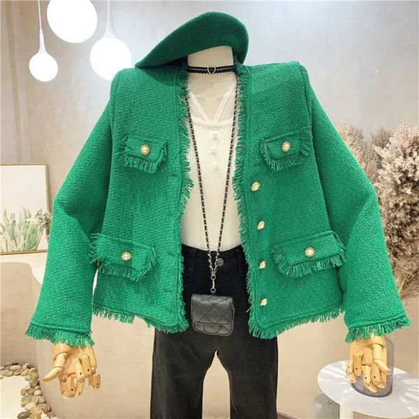 women's jackets autumn 2021 unique design v-neck long-sleeve tweed tassel casual fashion small fragrance jacket elegant ladies top, Black;brown
women's jackets autumn 2021 unique design v-neck long-sleeve tweed tassel casual fashion small fragrance jacket elegant ladies top, Black;brown