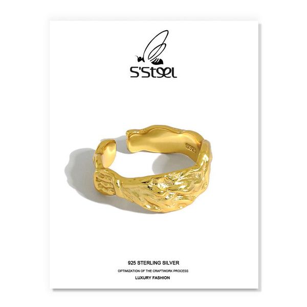 s'steel minimalist ring for women sterling silver 925 korean irregular gold opening designer anillos para mujer jewellery cluster rings, Golden;silver
s'steel minimalist ring for women sterling silver 925 korean irregular gold opening designer anillos para mujer jewellery cluster rings, Golden;silver