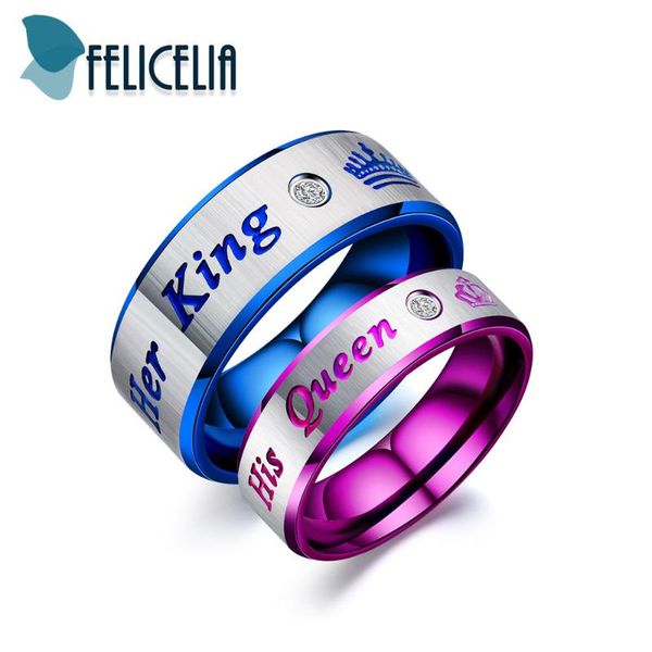 felicelia 2pcs his queen and her king rings lovers anniversary wedding enagagement band stainless steel couple jewelry, Slivery;golden
felicelia 2pcs his queen and her king rings lovers anniversary wedding enagagement band stainless steel couple jewelry, Slivery;golden