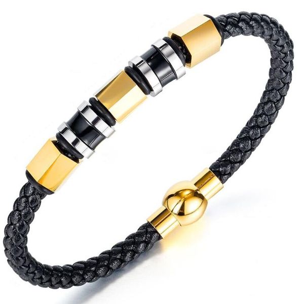 bangle braided leather bracelets stainless steel for men women wrist band cuff magnetic clasp, Black
bangle braided leather bracelets stainless steel for men women wrist band cuff magnetic clasp, Black