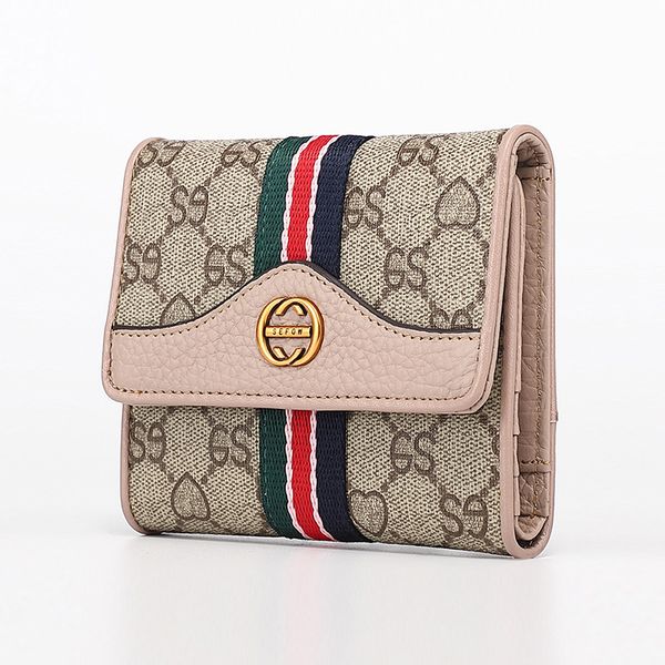 sole by designer small wallet women's short leather buckle three fold cowhide multi card zero purse, Brown;gray
sole by designer small wallet women's short leather buckle three fold cowhide multi card zero purse, Brown;gray