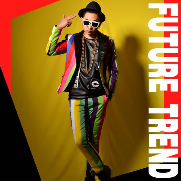 men's tracksuits -6xlnightclub bar male singer dsdj colorful stripe vision suit big performance costume stage accessories, Gray
men's tracksuits -6xlnightclub bar male singer dsdj colorful stripe vision suit big performance costume stage accessories, Gray