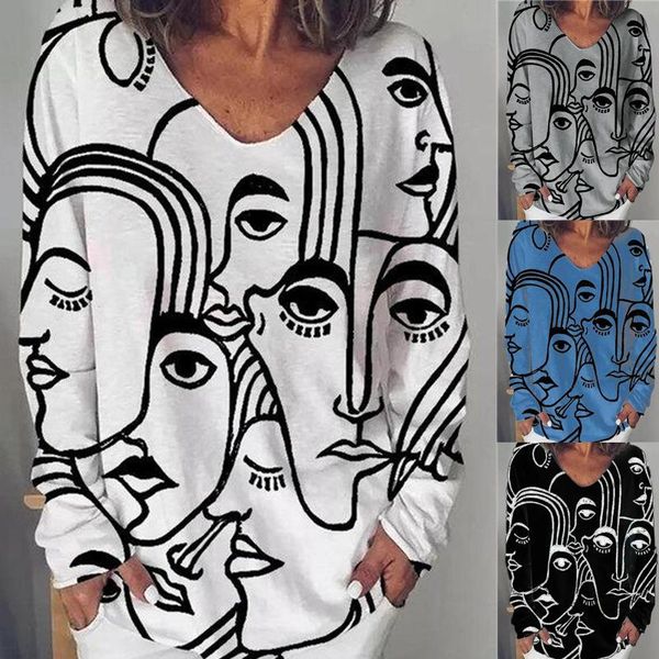 women's t-shirt beautiful geometry face abstract casual fun t shirt gift for lady yong girl tshirt, White
women's t-shirt beautiful geometry face abstract casual fun t shirt gift for lady yong girl tshirt, White