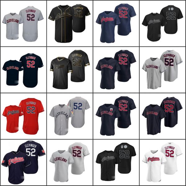 cleveland indians men 52 mike clevinger women youth jerseys, Black;red