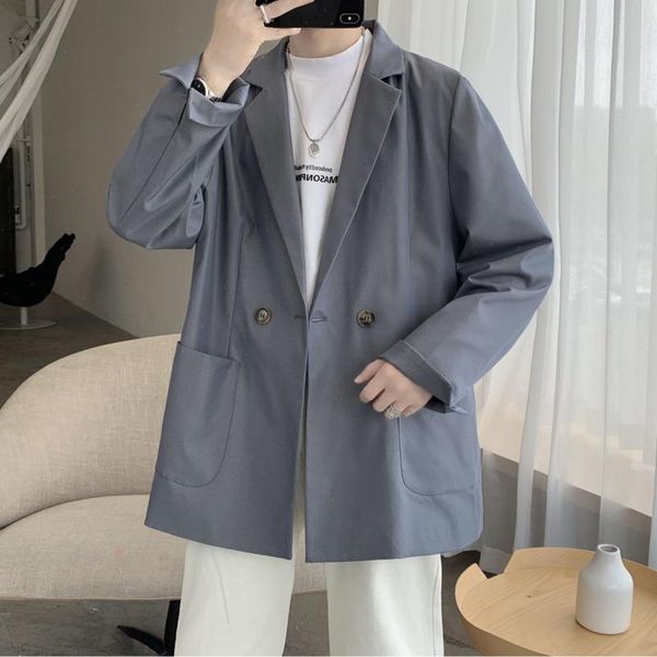 men's suits & blazers 2021 suit solid color korean style casual harajuku male blazer jackets fashion autumn oversized clothing, White;black
men's suits & blazers 2021 suit solid color korean style casual harajuku male blazer jackets fashion autumn oversized clothing, White;black