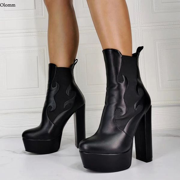 rontic handmade women winter platform ankle boots square high heels round toe elegant black club shoes women plus us size 5-15
rontic handmade women winter platform ankle boots square high heels round toe elegant black club shoes women plus us size 5-15