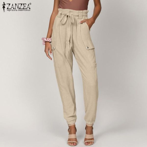 women's pants & capris 2021 summer high elastic waist trouser womens belted loose long pantalon casual lady pocket work pant zanzea fas, Black;white
women's pants & capris 2021 summer high elastic waist trouser womens belted loose long pantalon casual lady pocket work pant zanzea fas, Black;white