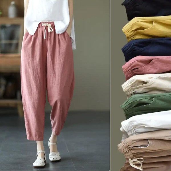women's pants & capris cotton and linen retro nine-point women 2021 summer harem loose solid color wild casual, Black;white
women's pants & capris cotton and linen retro nine-point women 2021 summer harem loose solid color wild casual, Black;white