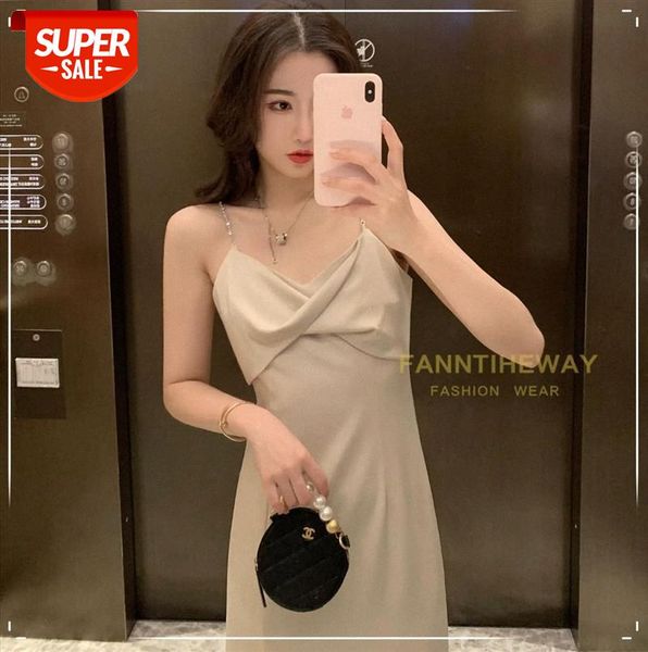 french v-neck strap dress, satin-faced satin, acetate side-slit temperament dress #5y9y, Black;gray
french v-neck strap dress, satin-faced satin, acetate side-slit temperament dress #5y9y, Black;gray