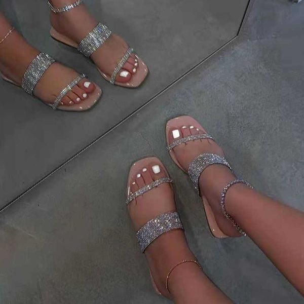 women crystal square toe slippers 2021 ladies casual beach flats summer woman bling shoes female comfortable footwear plus size y0731, Black
women crystal square toe slippers 2021 ladies casual beach flats summer woman bling shoes female comfortable footwear plus size y0731, Black