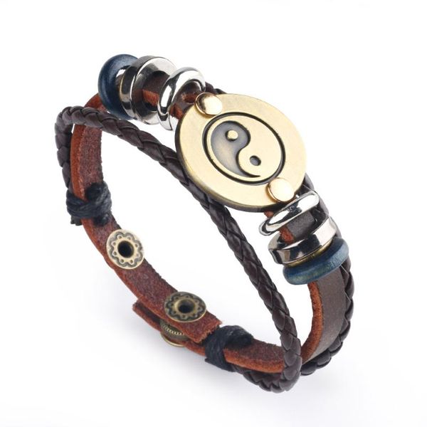 charm bracelets 2021 fashion jewelry handwork weave tai chi leather bracelet vintage multi-layer beads accessories for women, Golden;silver
charm bracelets 2021 fashion jewelry handwork weave tai chi leather bracelet vintage multi-layer beads accessories for women, Golden;silver