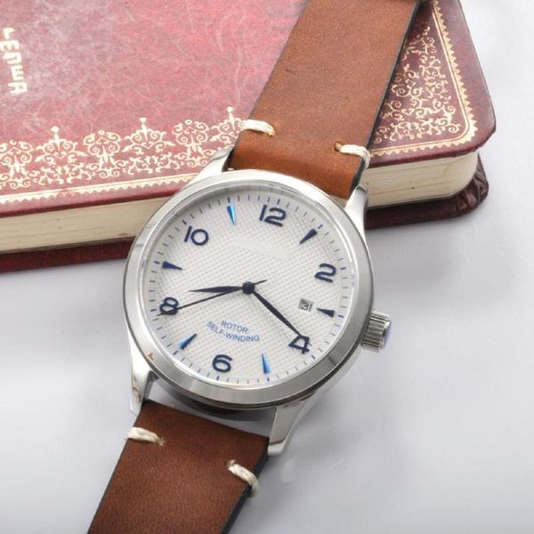 wristwatches luxury brand 42mm mechanical clock leather sapphire crystal calendar leisure fsshion male watch sport automatic men, Slivery;brown
wristwatches luxury brand 42mm mechanical clock leather sapphire crystal calendar leisure fsshion male watch sport automatic men, Slivery;brown