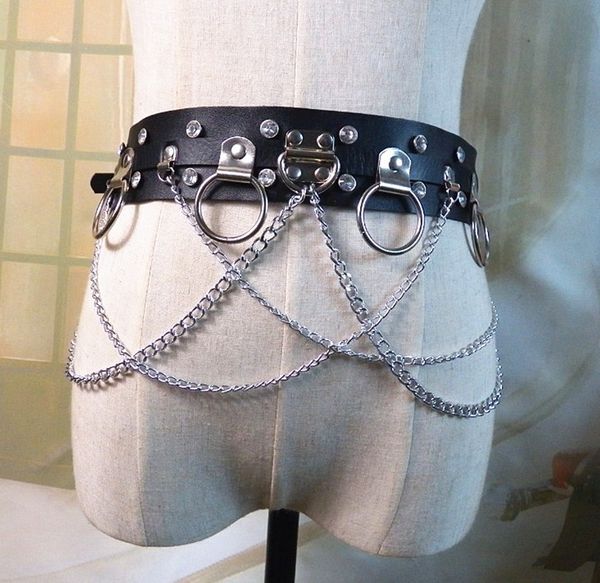 harajuku men women wide waist belts pu circle punk gothic chain link metal strap fashion punk belt, Silver
harajuku men women wide waist belts pu circle punk gothic chain link metal strap fashion punk belt, Silver