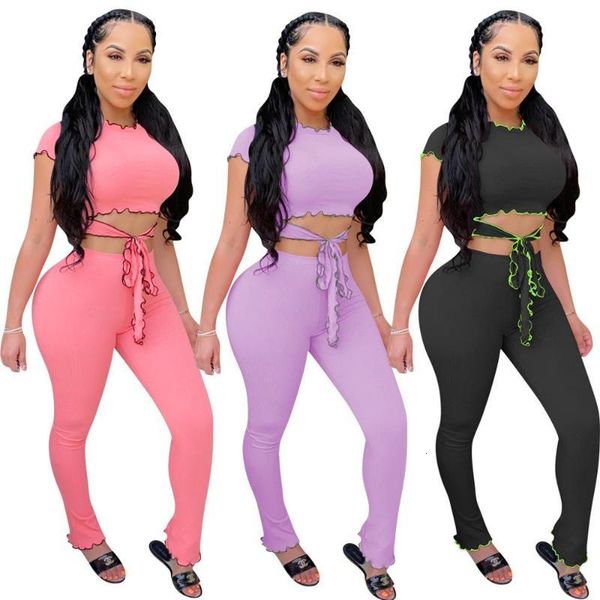 women's tracksuits high elastic thread edging short sleeve trouser suit sets two piece set clothing 3n3k, Gray
women's tracksuits high elastic thread edging short sleeve trouser suit sets two piece set clothing 3n3k, Gray