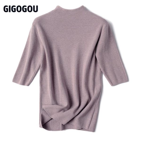 gigogou half sleeve women turtleneck sweater autumn spring pullover soft female jumper black white tight sweaters pull femme 210908, White;black
gigogou half sleeve women turtleneck sweater autumn spring pullover soft female jumper black white tight sweaters pull femme 210908, White;black