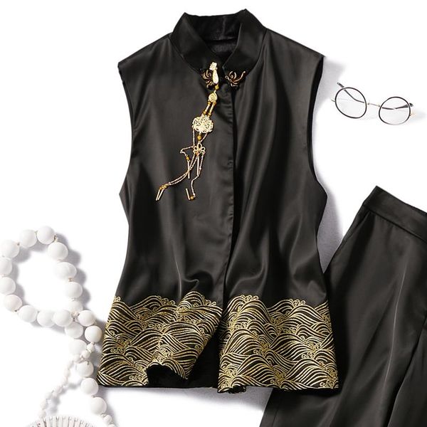 ethnic clothing 2021 chinese improved women vest exquisite gold thread embroidered oriental style vintage coat tang suit outside, Red
ethnic clothing 2021 chinese improved women vest exquisite gold thread embroidered oriental style vintage coat tang suit outside, Red
