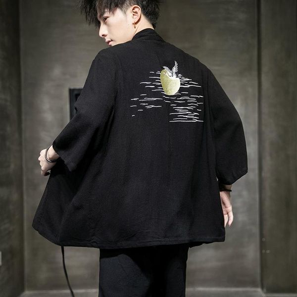 men haori kimono cardigan summer cotton linen samurai loose male yukata jacket streetwear asian clothes japanese clothing robes ethnic, Red
men haori kimono cardigan summer cotton linen samurai loose male yukata jacket streetwear asian clothes japanese clothing robes ethnic, Red