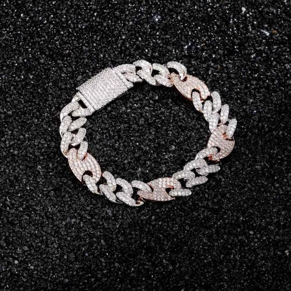 link, chain 2021 12mm hip hop iced out men bracelets gold silver color cubic zircon pig nose four-color bracelet 7"8"9", Black
link, chain 2021 12mm hip hop iced out men bracelets gold silver color cubic zircon pig nose four-color bracelet 7"8"9", Black
