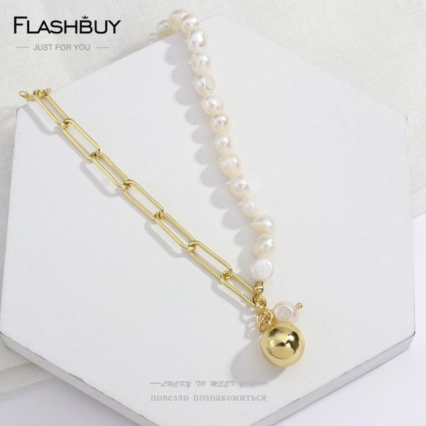 pendant necklaces flashbuy irregular natural pearl gold plated copper splicing chain choker ball necklace women collar jewelry 2021 bijoux, Silver
pendant necklaces flashbuy irregular natural pearl gold plated copper splicing chain choker ball necklace women collar jewelry 2021 bijoux, Silver